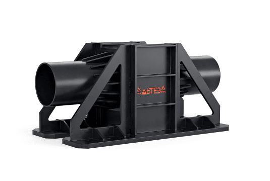 Неподвижные опоры для горизонтальных трубопроводов отопления, теплоснабжения, холодоснабжения с рамной конструкцией