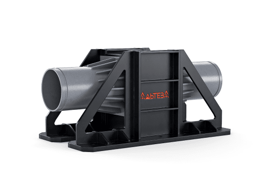 Неподвижные опоры для горизонтальных трубопроводов водоснабжения с рамной конструкцией.